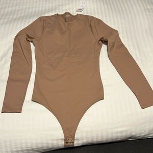 Camel colored Abercrombie long sleeve bodysuit